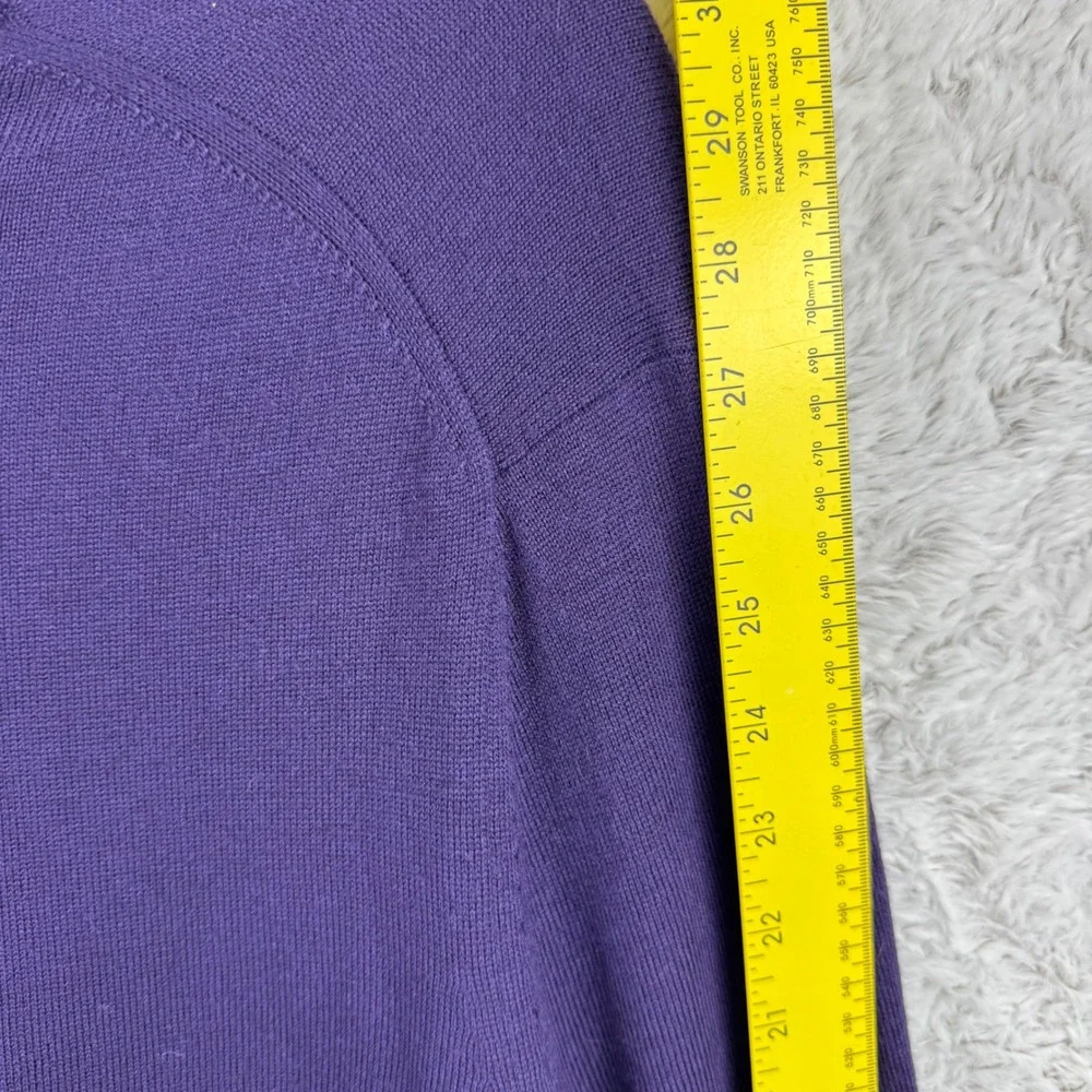 Banana Republic V-Neck Sweater Mens Large‎ Purple Extra Fine Merino Wool Knit